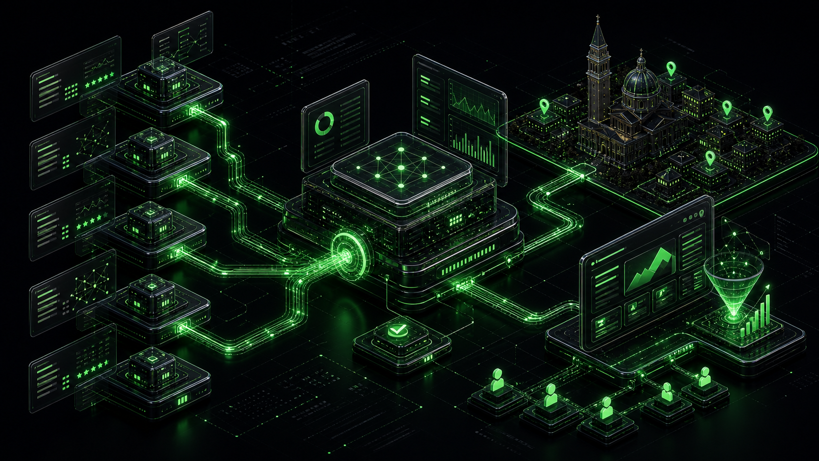 Isometric infrastructure cover for The Best Web Agency in Vicenza (2026): The Honest Guide for Local Businesses